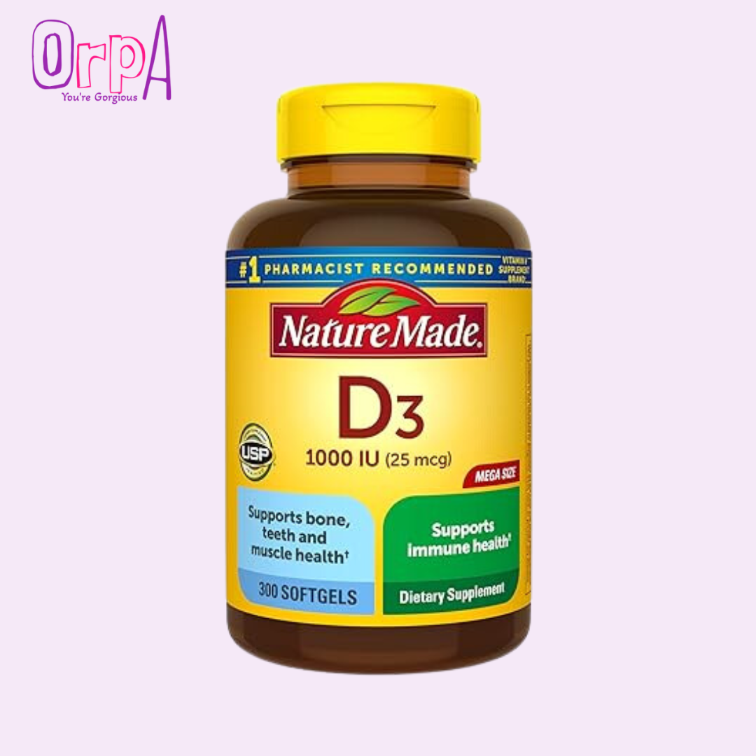 Nature Made Vitamin D3 1000 IU (25 mcg) - 300 Softgels - Orpa