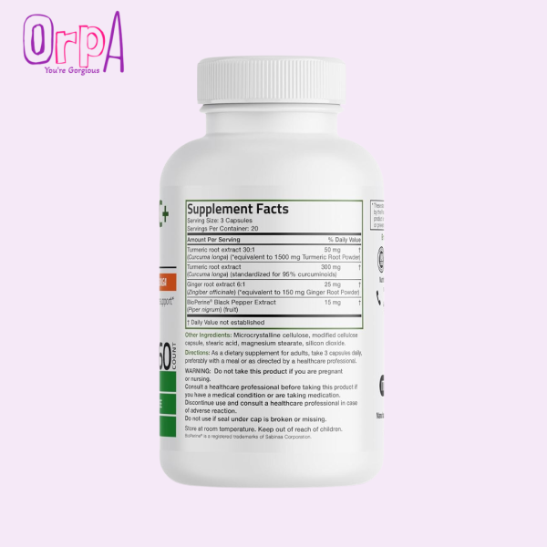 Bronson Turmeric + Ginger Extra Strength - 60 Capsules