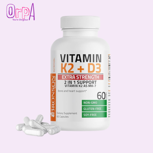Bronson Vitamin K2 (MK7) with D3 Extra Strength Supplement