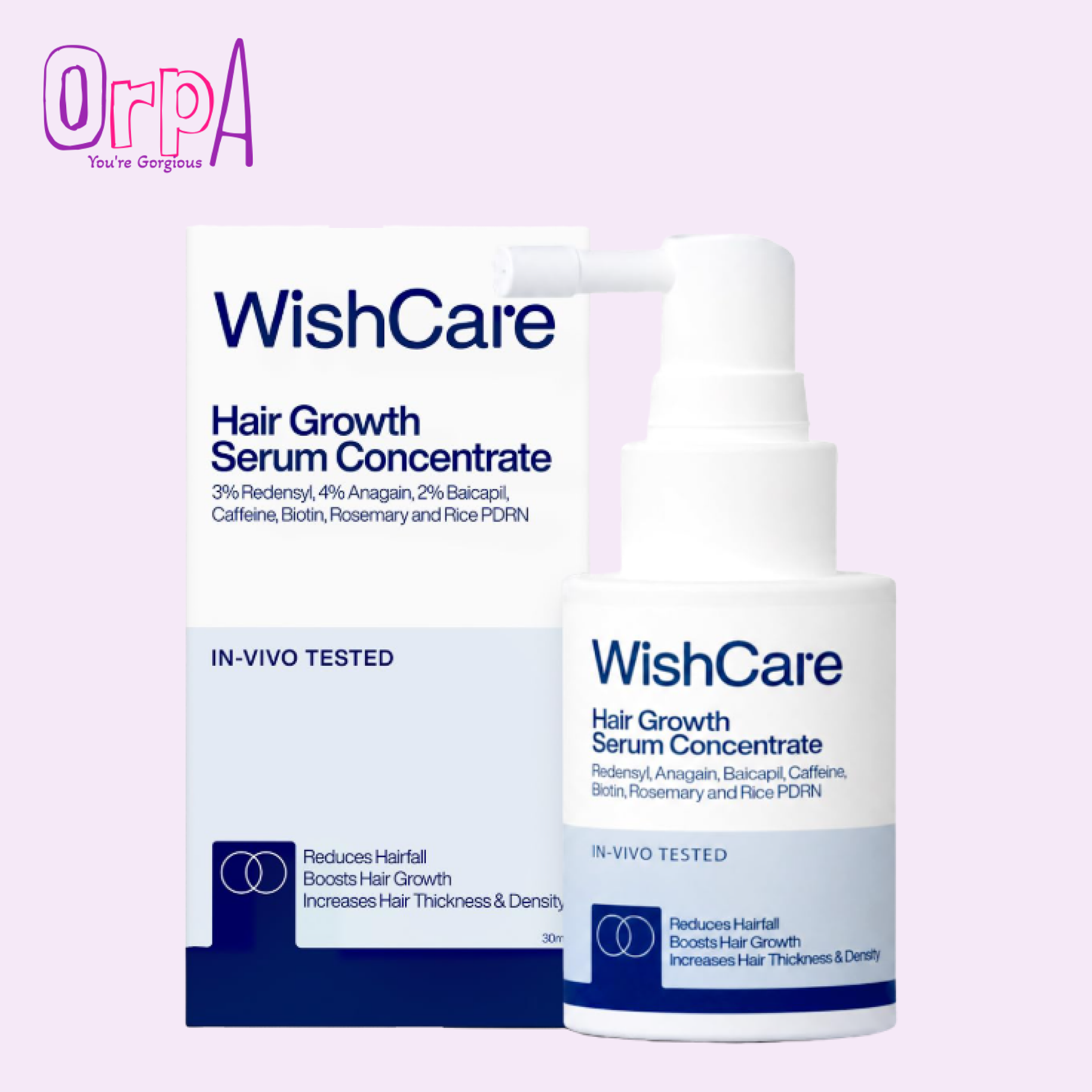 Wishcare Hair Growth Serum (30ml - 1 Month Pack) | Rosemary, 3% Redensyl, 4% Anagain, 2% Baicapil, Caffeine, Biotin, Plant