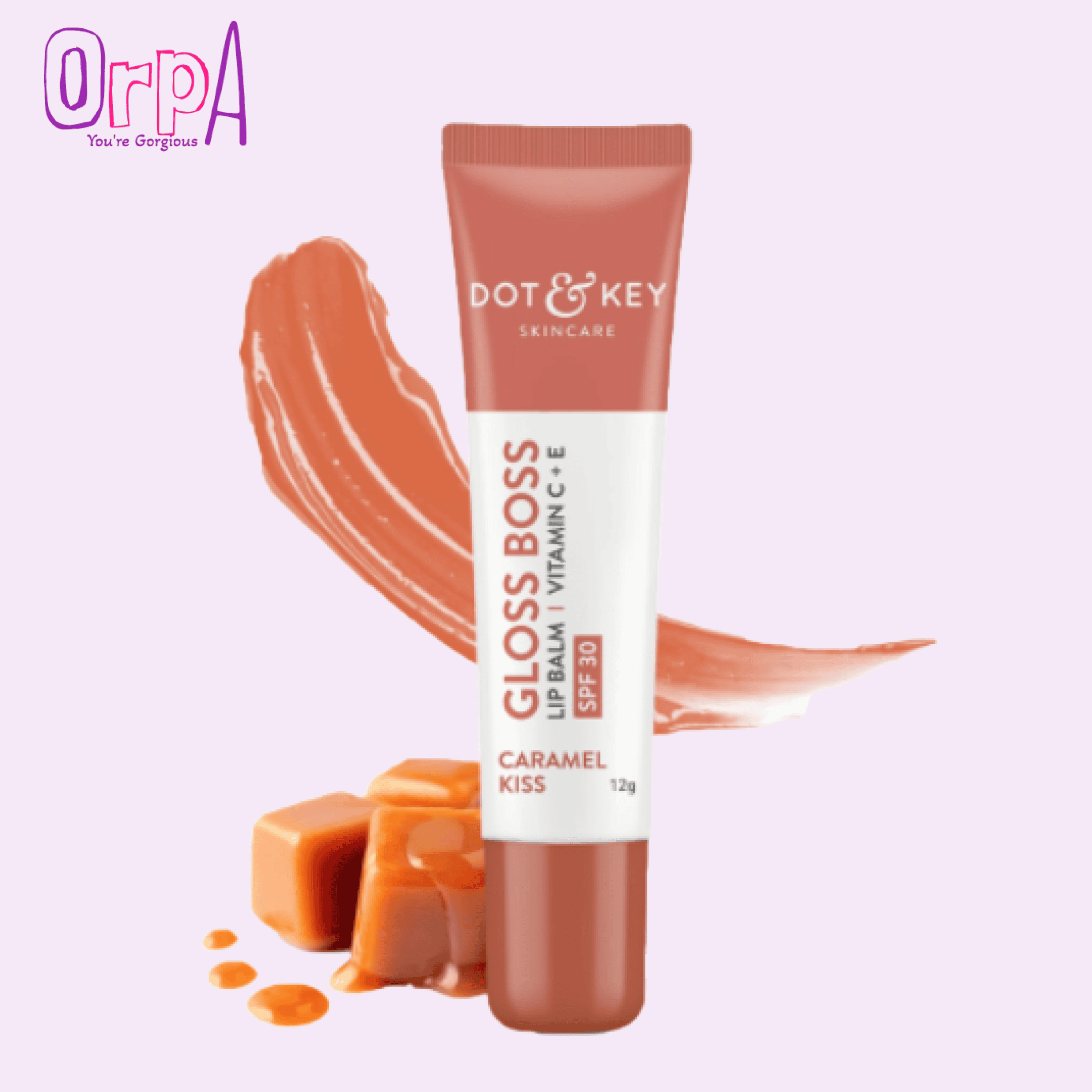 Dot & Key Caramel Kiss Lip Balm SPF30 and Vitamin C Plus E 12 gm