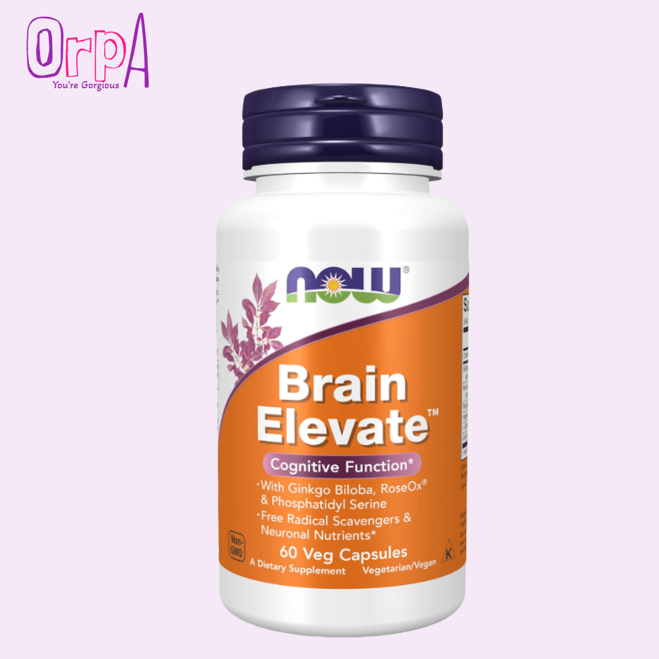 NOW Brain Elevate™ Featuring Ginkgo Biloba, RoseOx and Phosphatidyl Serine 60 Capsules