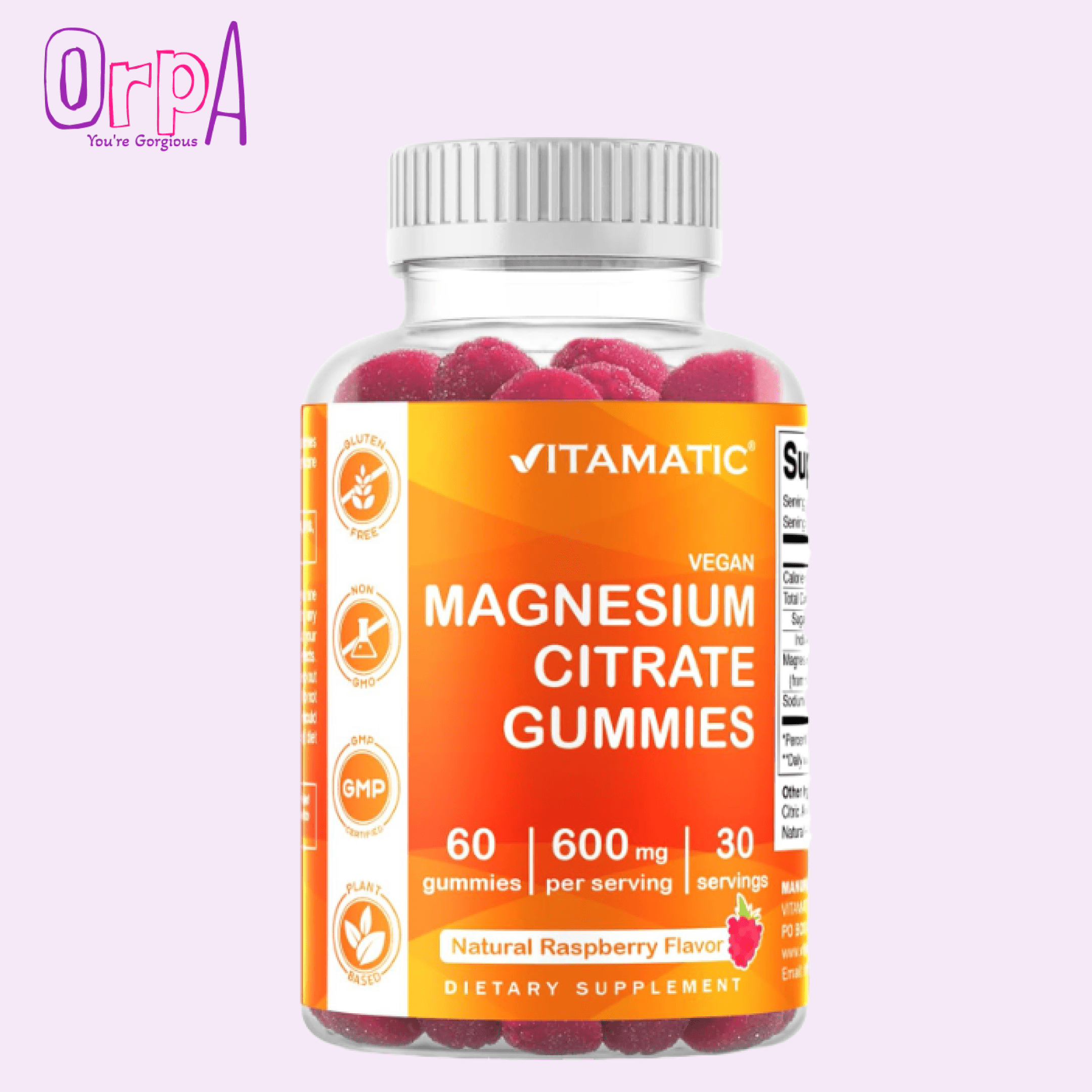 Vitamatic Magnesium Gummies 600mg per Serving – 60 Vegan Count for Relaxation