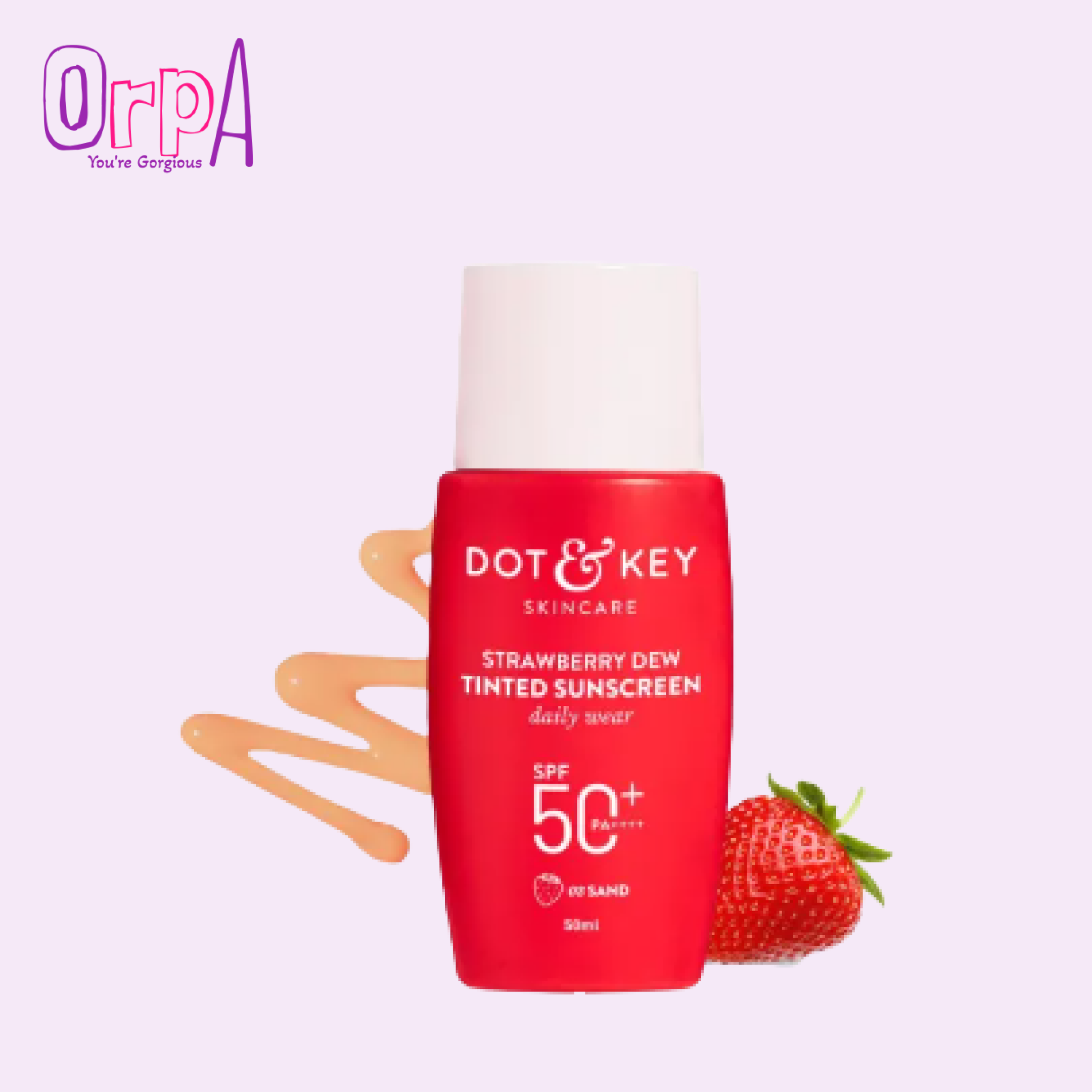 Dot & Key Strawberry Dew Tinted Sunscreen SPF 50+ Pa++++ - 03 Sand In- Vivo Tested Protection Against UVA & UVB Broad Spectrum, Water & Sweat resistant For