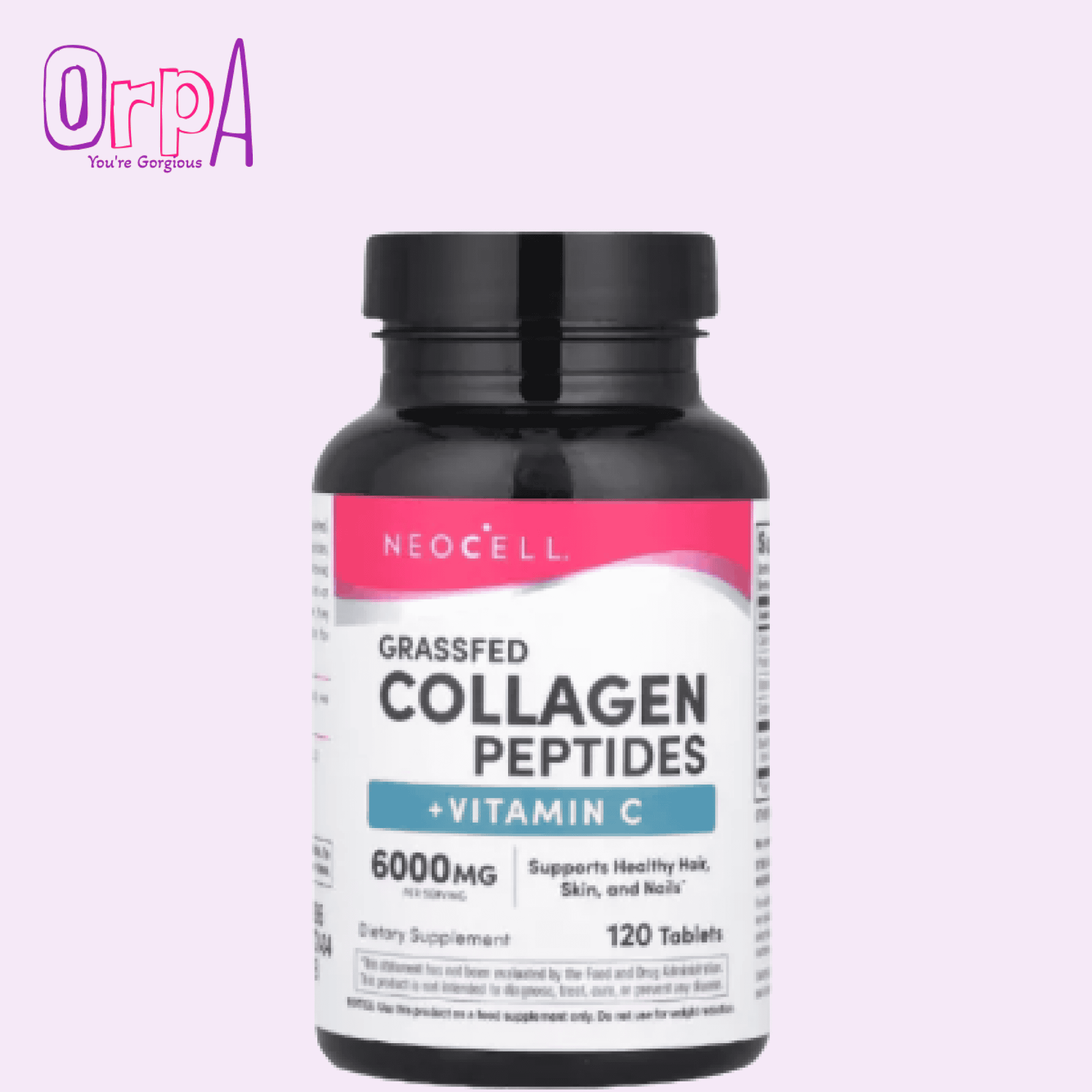 NeoCell, Grassfed Collagen Peptides + Vitamin C, 120 Tablets