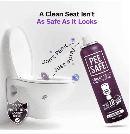Pee Safe Toilet Seat Sanitizer Spray Lavender 75ml - Image 3