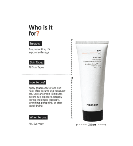 Minimalist Sunscreeen SPF 60 PA ++++ - 50g - Image 3