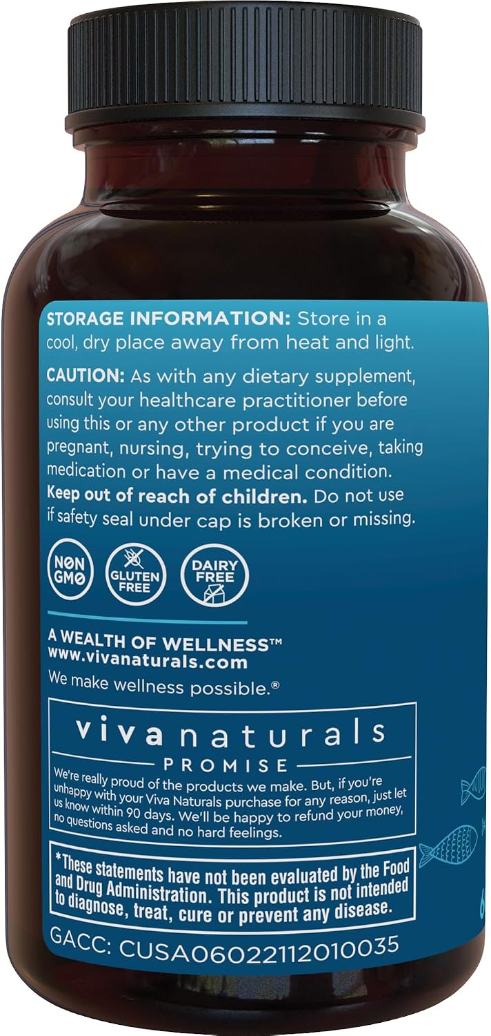 Viva Naturals Omega-3 Fish Oil 2500 mg Triple Strength 60 softgels - Image 3