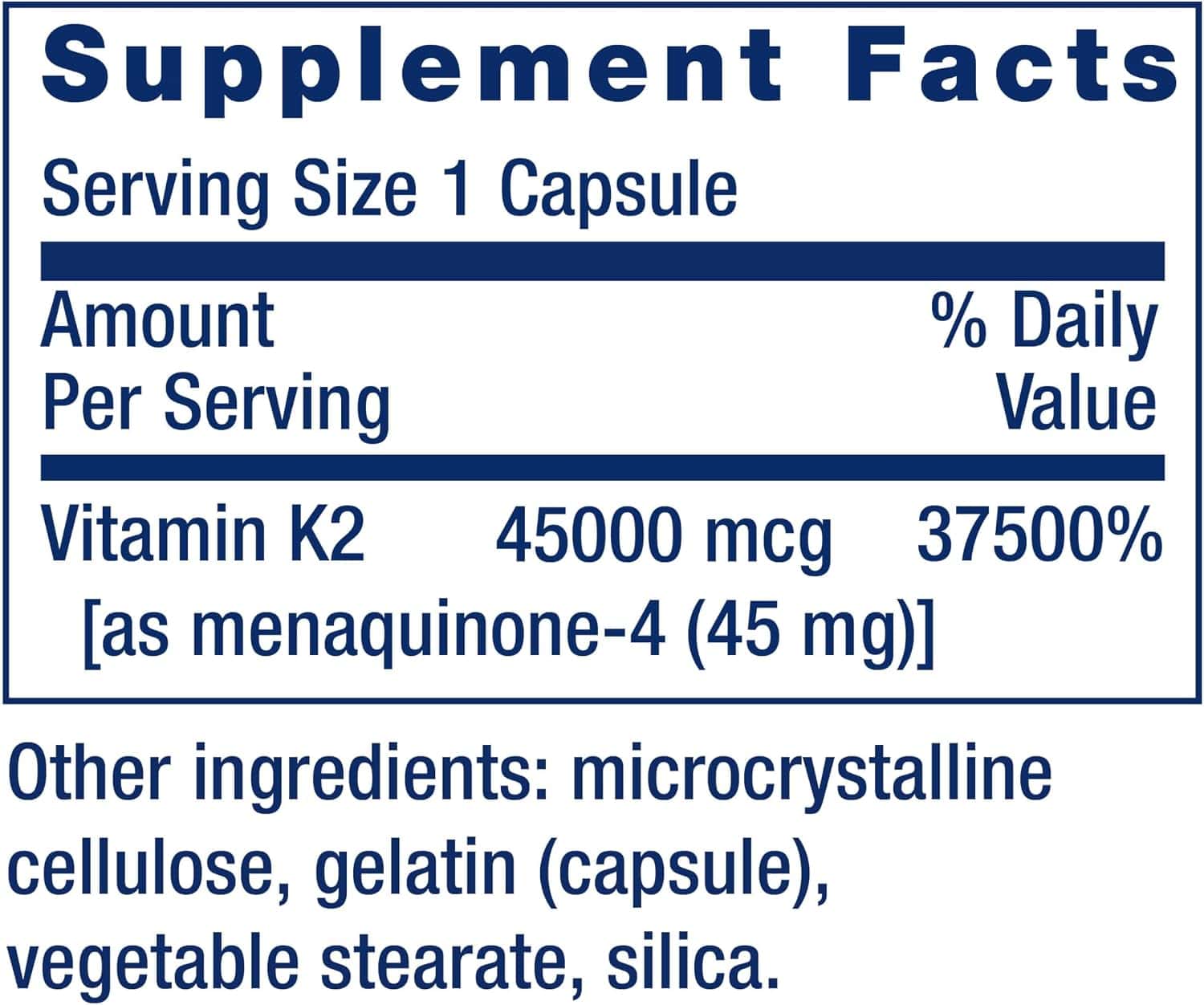 Life Extension Mega Vitamin K2 45 mg – 30 Capsules - Image 4