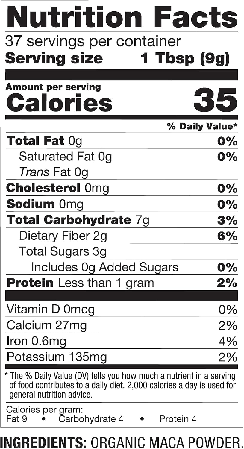 BetterBody Foods Organic Maca-Powder Non-GMO & Gluten-Free 12 OZ- 340 Og - Image 3