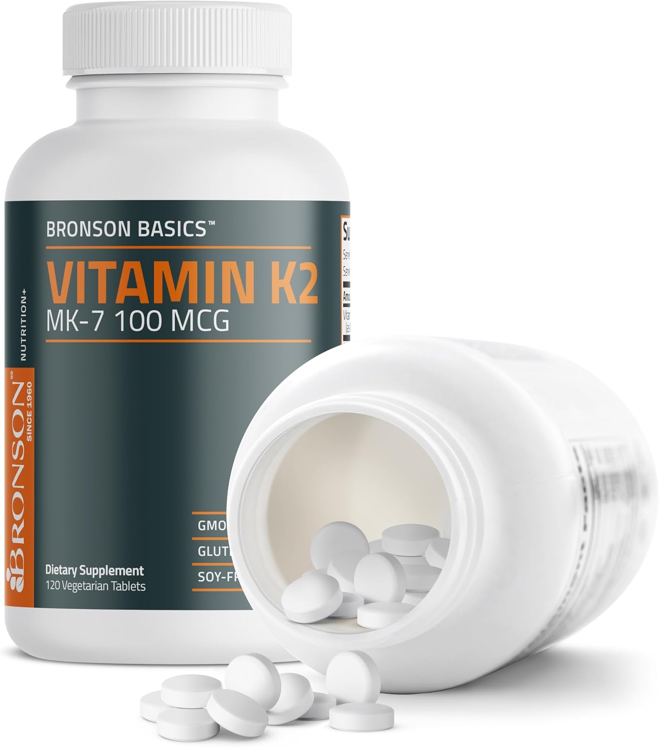 Bronson Vitamin K2 MK-7 100 MCG K2 as MK7 Menaquinone Bone Support 120 Tablets - Image 4