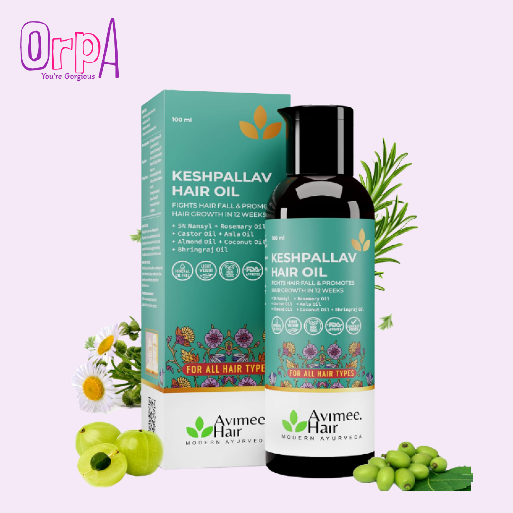 Avimee Herbal Keshpallav Hair Oil For Hair Growth - 100ml