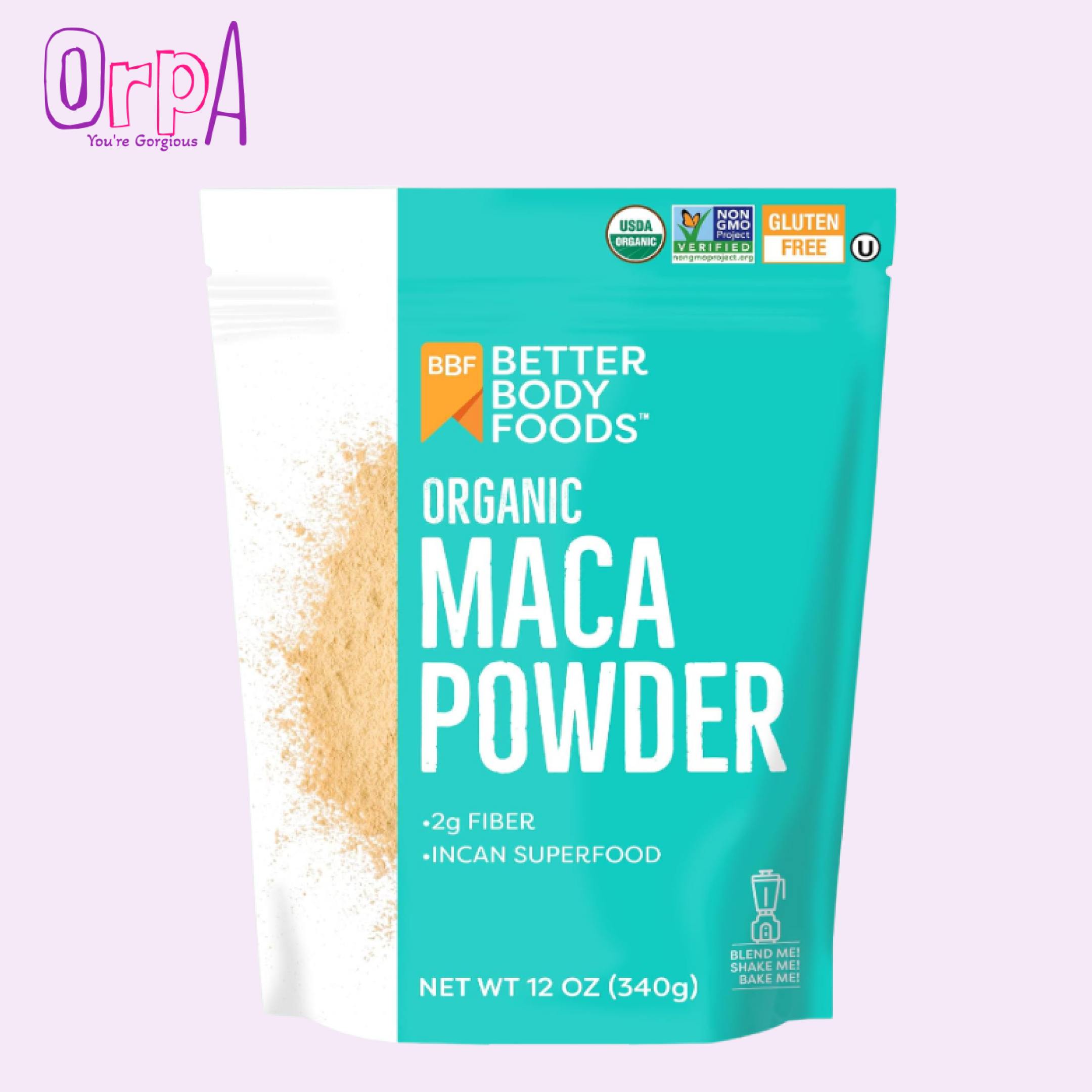 BetterBody Foods Organic Maca-Powder Non-GMO & Gluten-Free 12 OZ- 340 Og