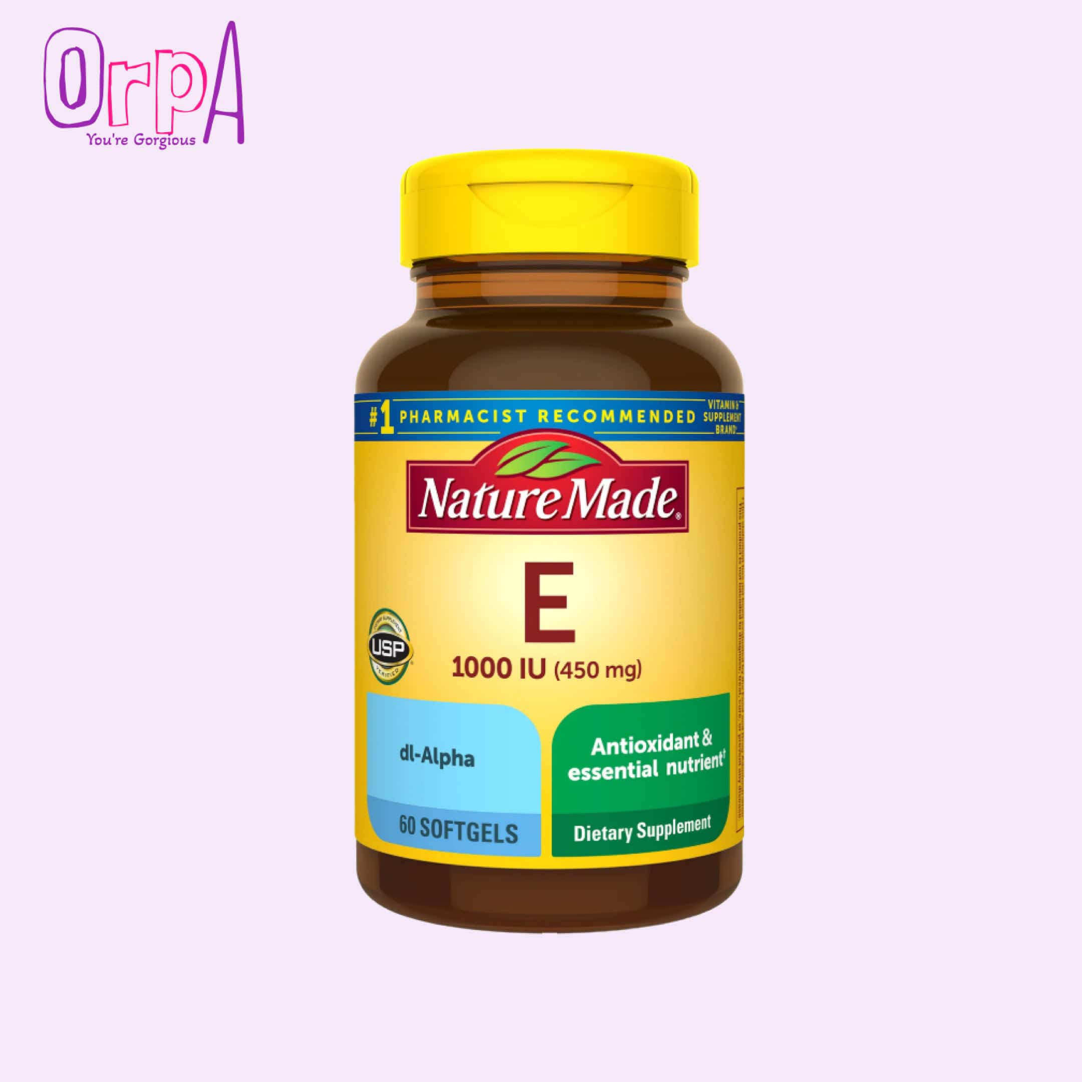 Nature Made Vitamin E 1000 IU (450 mg) – 60 Softgels